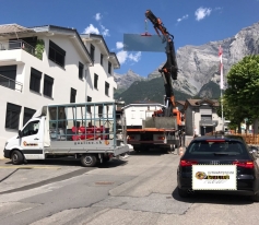 Pose d'un coupe-vent à Chamoson 